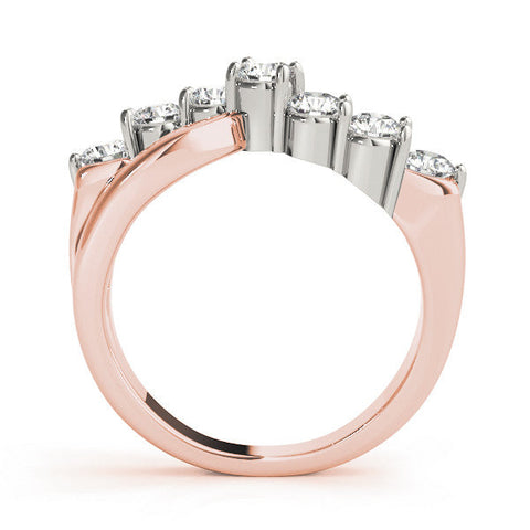 Rose gold Round Brilliant Prong Set Diamond Crossover Band