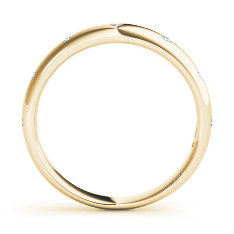 Yellow gold Bezel Set Round Diamond Comfort Fit Band