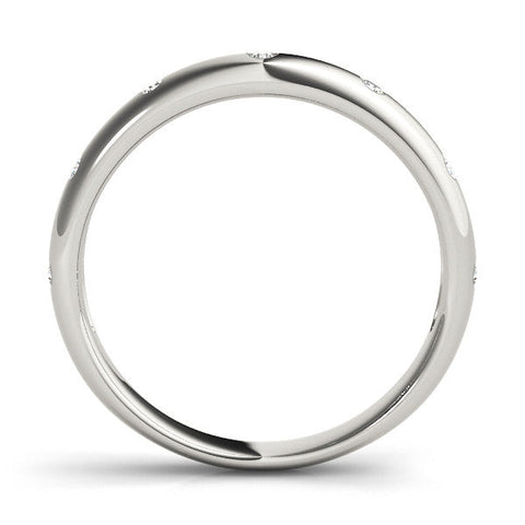 White gold Bezel Set Round Diamond Comfort Fit Band
