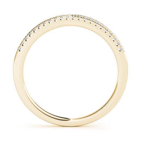 Yellow gold Round Cut Diamond Pavé Set Eternity Band