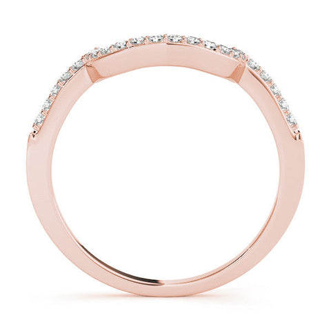 Rose gold U-Shaped Pavé Round Diamond Contour Band