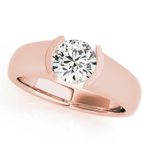 Rose gold Round Solitaire Tension Set Diamond Ring