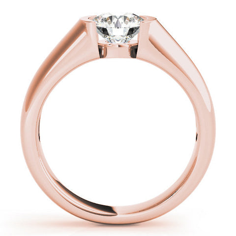Rose gold Round Solitaire Tension Set Diamond Ring