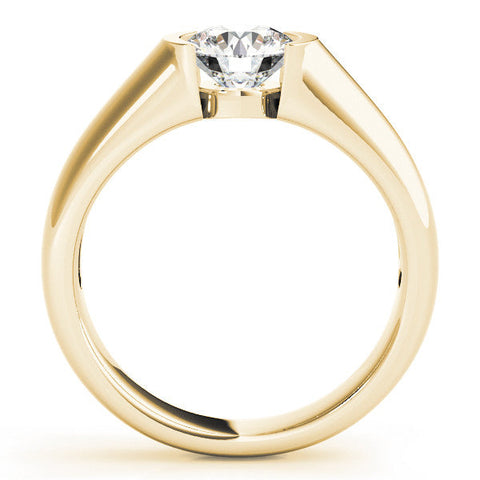 Yellow gold Round Solitaire Tension Set Diamond Ring