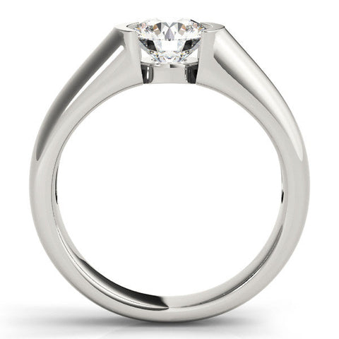 White gold Round Solitaire Tension Set Diamond Ring