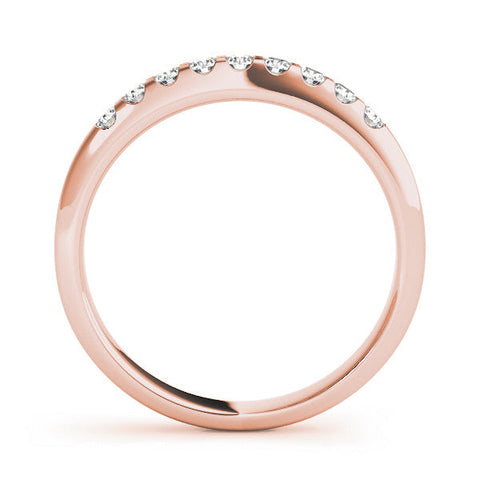 Rose gold Round Cut Diamond Half-Eternity Band with Shared Prong Setting