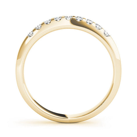 Yellow gold Round Cut Diamond Half-Eternity Band with Shared Prong Setting