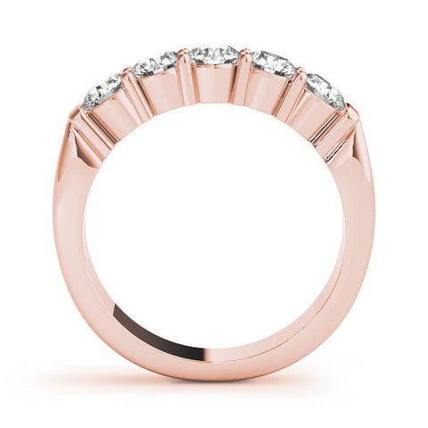 Rose gold Five-Stone Round Diamond Channel Band with Prong Setting