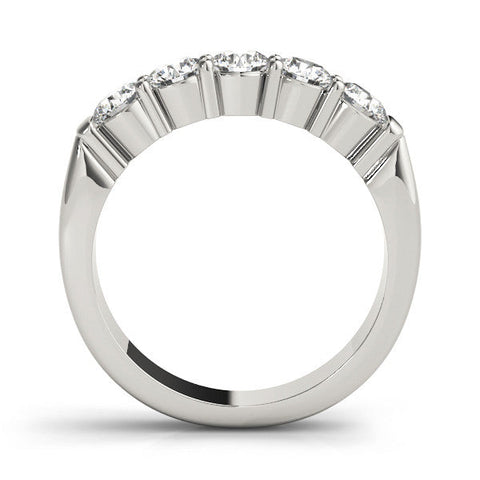 White gold Five-Stone Round Diamond Channel Band with Prong Setting