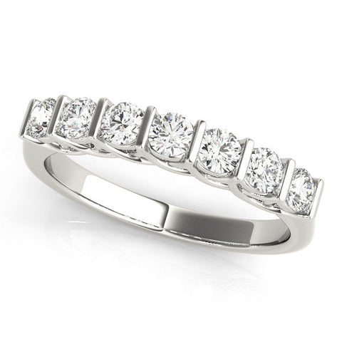 White gold Channel-Set Round Diamond Half-Eternity Band