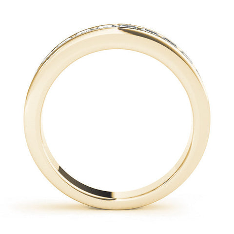 Yellow gold Princess Cut Channel Set Diamond Eternity Band