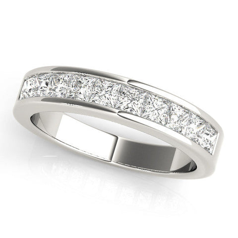 White gold Princess Cut Channel Set Diamond Eternity Band