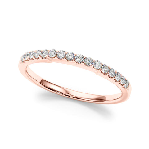 Rose gold Round Diamond Pavé Half-Eternity Band with Shared Prong Setting