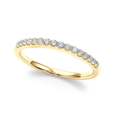 Yellow gold Round Diamond Pavé Half-Eternity Band with Shared Prong Setting