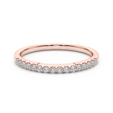 Rose gold Round Diamond Pavé Half-Eternity Band with Shared Prong Setting