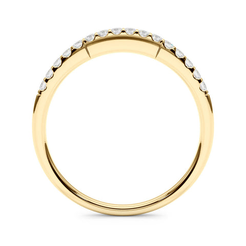 Yellow gold Round Diamond Pavé Half-Eternity Band with Shared Prong Setting