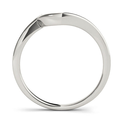 White gold Chevron Curved Solitaire Band