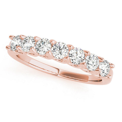 Rose gold Round Diamond Prong-Set Half Eternity Band