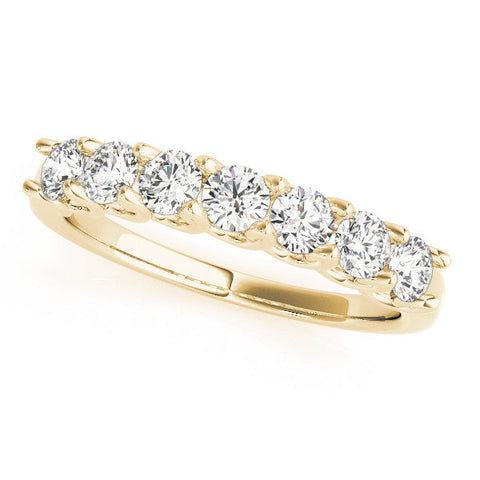 Yellow gold Round Diamond Prong-Set Half Eternity Band