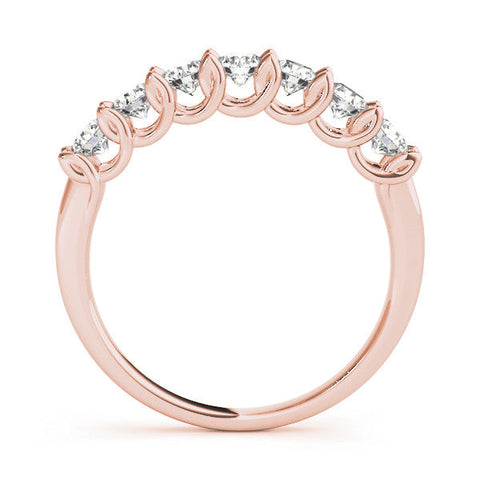 Rose gold Round Diamond Prong-Set Half Eternity Band