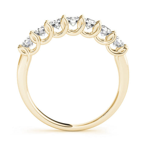Yellow gold Round Diamond Prong-Set Half Eternity Band