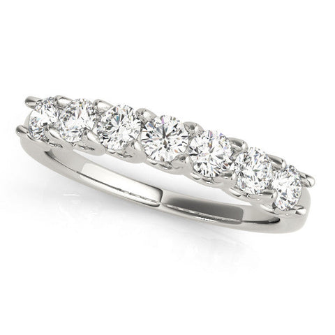 Platinum Round Diamond Prong-Set Half Eternity Band