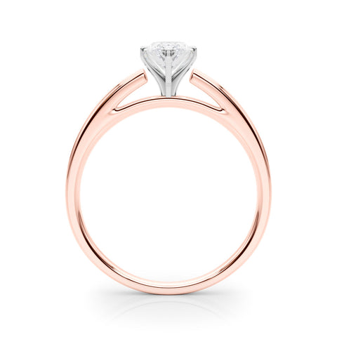 Rose gold Marquise Solitaire Diamond Ring with Four-Prong Setting and Classic Band