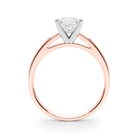 Rose gold Princess Solitaire Diamond Ring with Four-Prong Setting and Classic Band