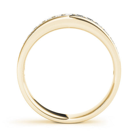 Yellow gold Princess Cut Diamond Channel Set Eternity Band