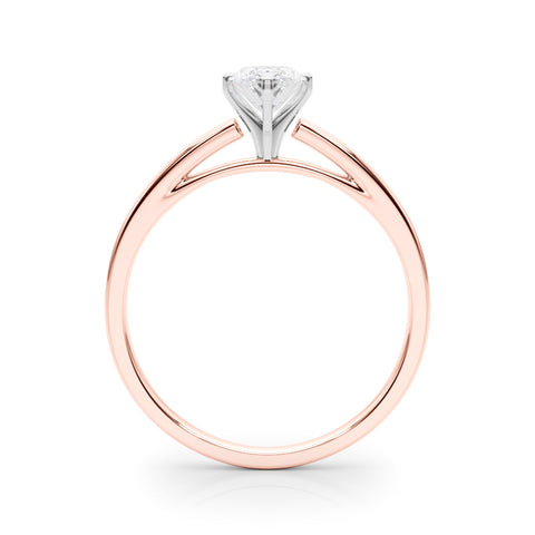 Rose gold Marquise Solitaire Diamond Engagement Ring with Four-Prong Setting on a Classic Band
