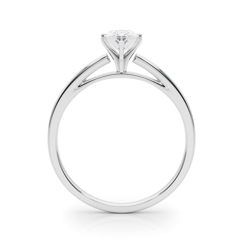 Platinum Marquise Solitaire Diamond Engagement Ring with Four-Prong Setting on a Classic Band