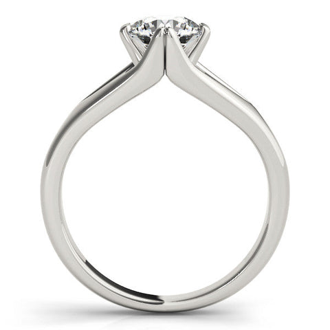 Platinum Round Solitaire Split Shank Prong Set Ring