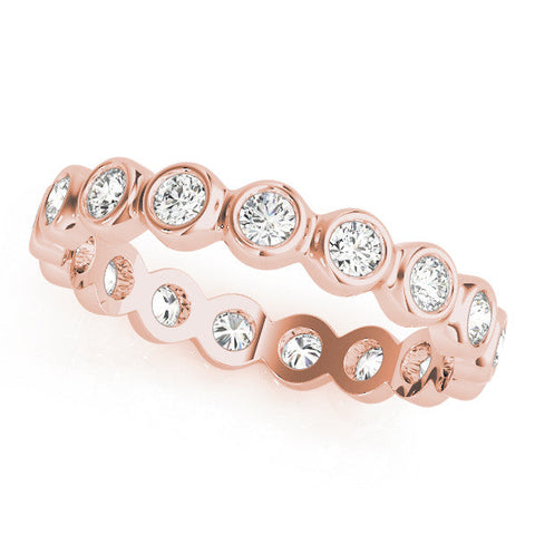 Rose gold Bezel-Set Round Diamond Eternity Band