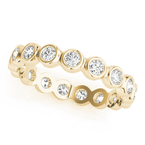 Yellow gold Bezel-Set Round Diamond Eternity Band