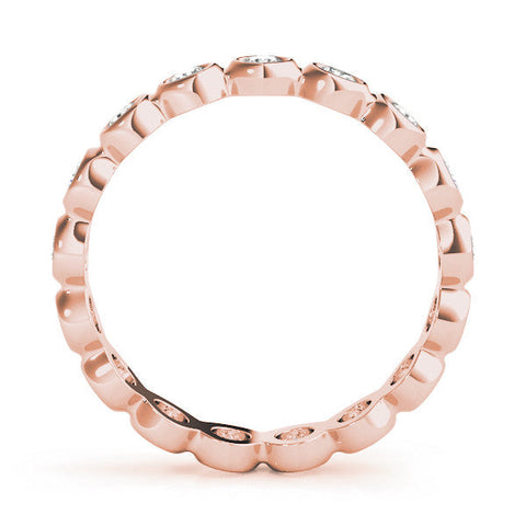 Rose gold Bezel-Set Round Diamond Eternity Band