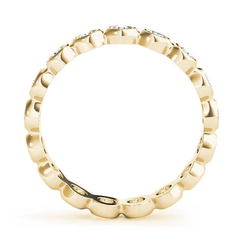 Yellow gold Bezel-Set Round Diamond Eternity Band