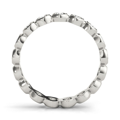 White gold Bezel-Set Round Diamond Eternity Band