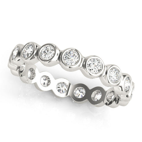 White gold Bezel-Set Round Diamond Eternity Band