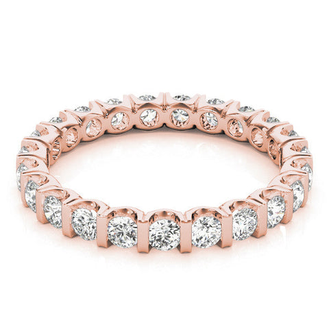 Rose gold Round-Cut Diamond Eternity Band with Channel Setting