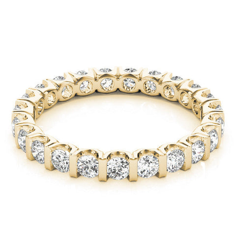 Yellow gold Round-Cut Diamond Eternity Band with Channel Setting