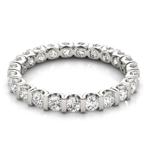 White gold Round-Cut Diamond Eternity Band with Channel Setting