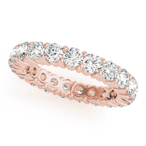 Rose gold Round Diamond Eternity Band with U-Prong Setting