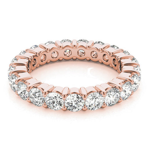Rose gold Round Diamond Eternity Band with U-Prong Setting
