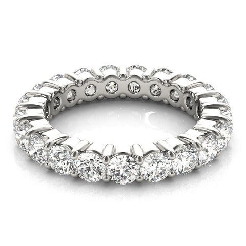 White gold Round Diamond Eternity Band with U-Prong Setting