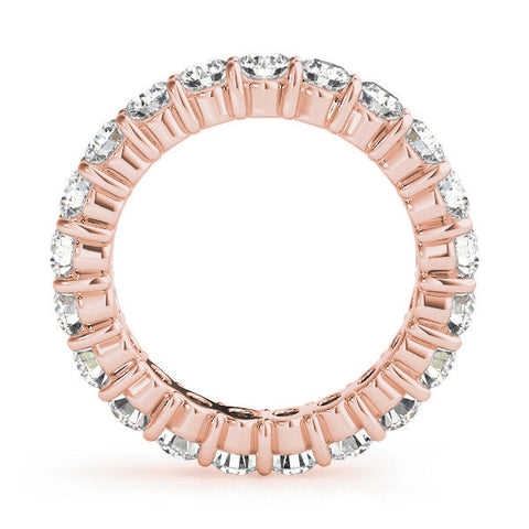 Rose gold Round Diamond Eternity Band with U-Prong Setting