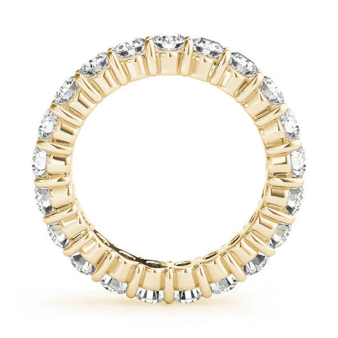 Yellow gold Round Diamond Eternity Band with U-Prong Setting
