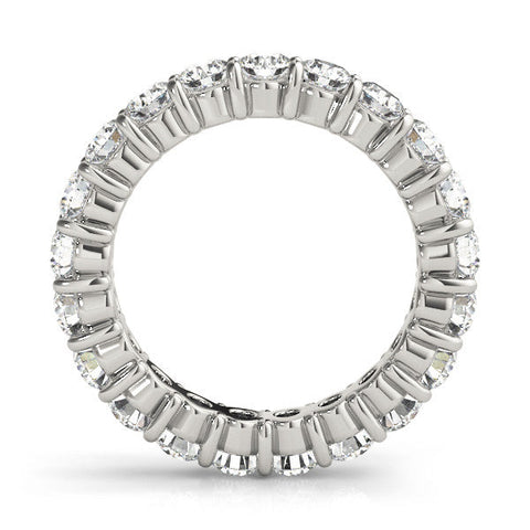 White gold Round Diamond Eternity Band with U-Prong Setting