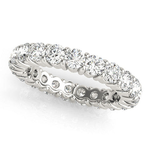 White gold Round Diamond Eternity Band with U-Prong Setting