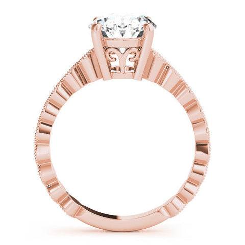 Rose gold Oval Solitaire Diamond Ring with Infinity Twist Band and Four-Prong Setting