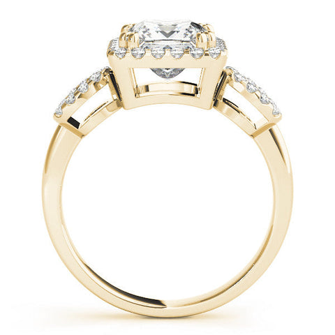 Yellow gold Princess Cut Halo Diamond Infinity Band with Four-Prong Setting
